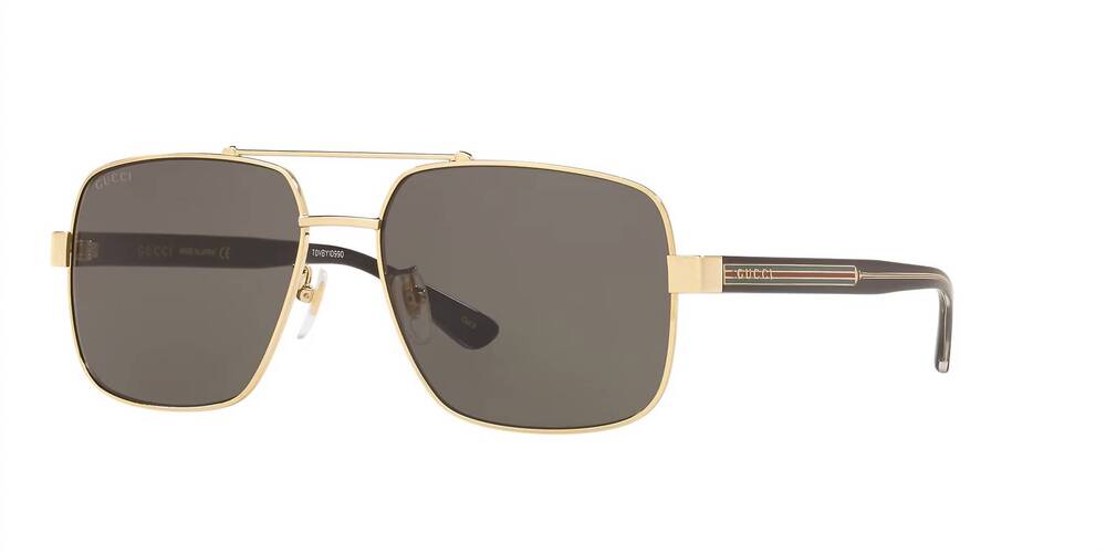 NEW GUCCI men's web gg0529s sunglasses in gold/crystal grey